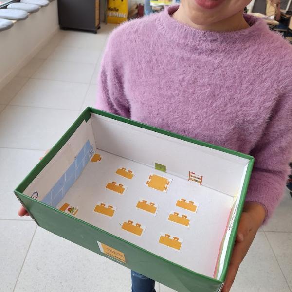 Onze klas in het klein Maquette van onze klas